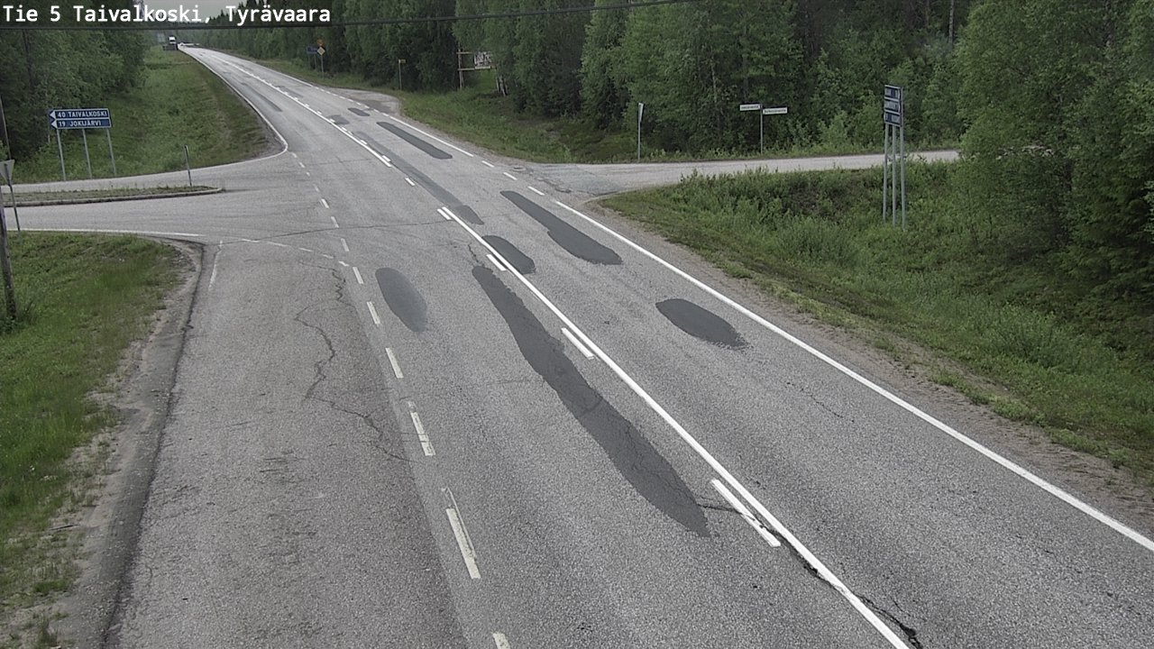 Weather Camera Image Väg 5 Taivalkoski, Tyrävaara, Taivalkoski, Pohjois-Pohjanmaa