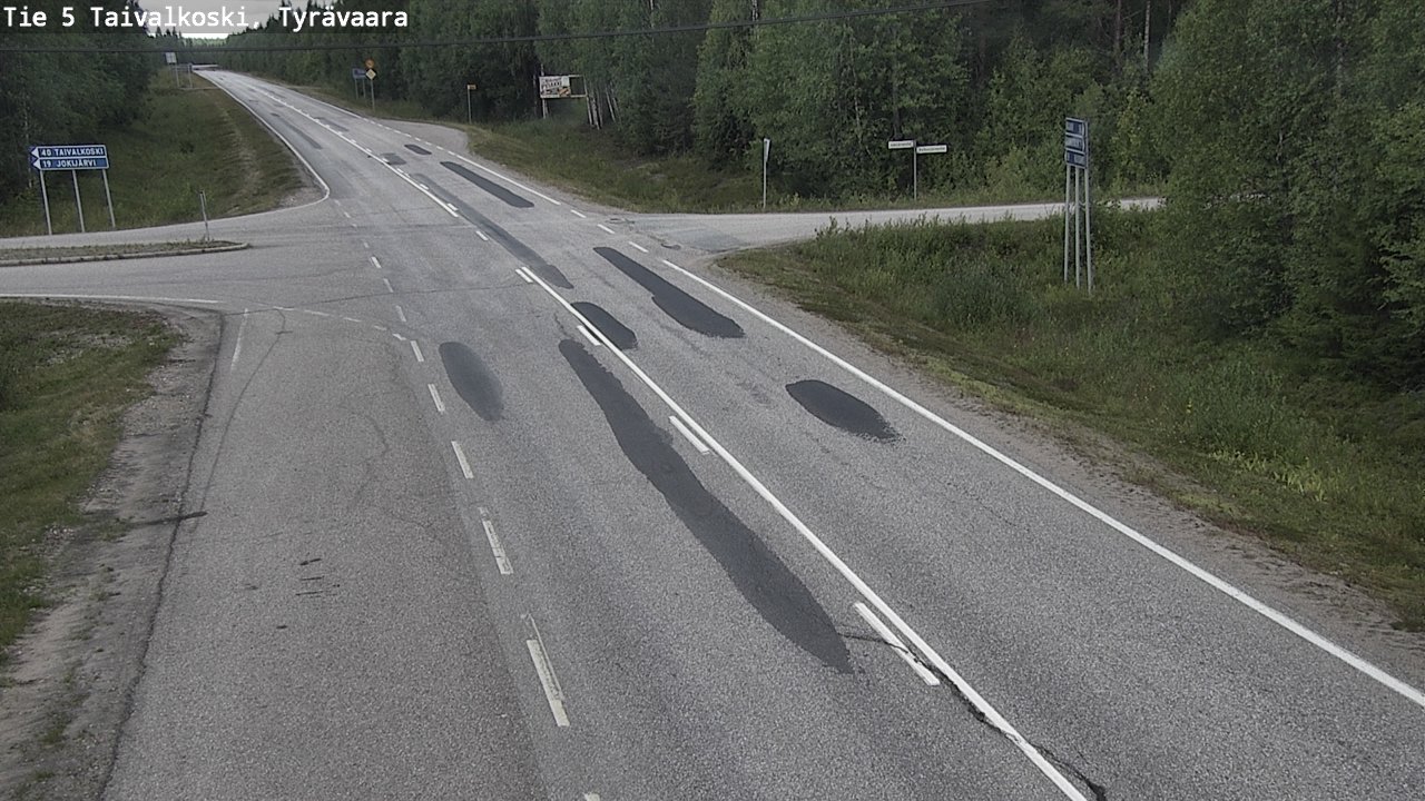 Weather Camera Image Väg 5 Taivalkoski, Tyrävaara, Taivalkoski, Pohjois-Pohjanmaa