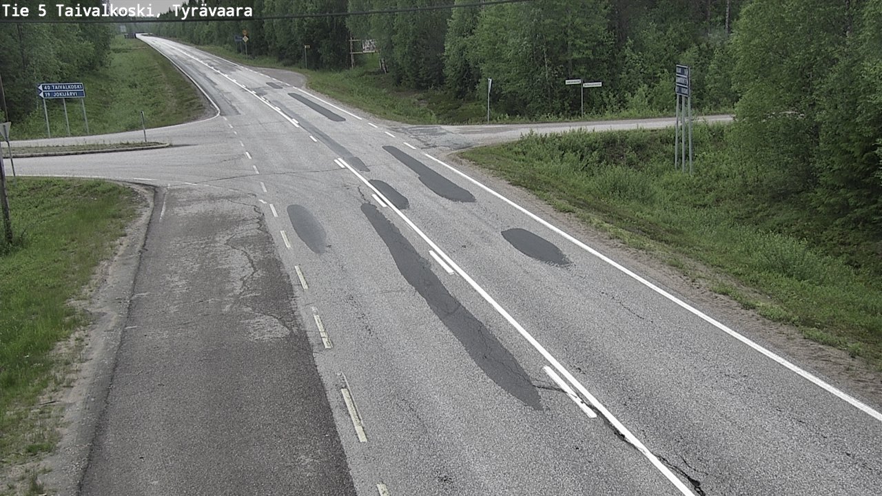 Weather Camera Image Väg 5 Taivalkoski, Tyrävaara, Taivalkoski, Pohjois-Pohjanmaa