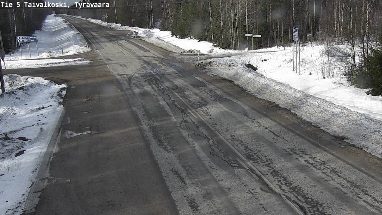 Weather Camera Image Road 5 Taivalkoski, Tyrävaara, Taivalkoski, Pohjois-Pohjanmaa