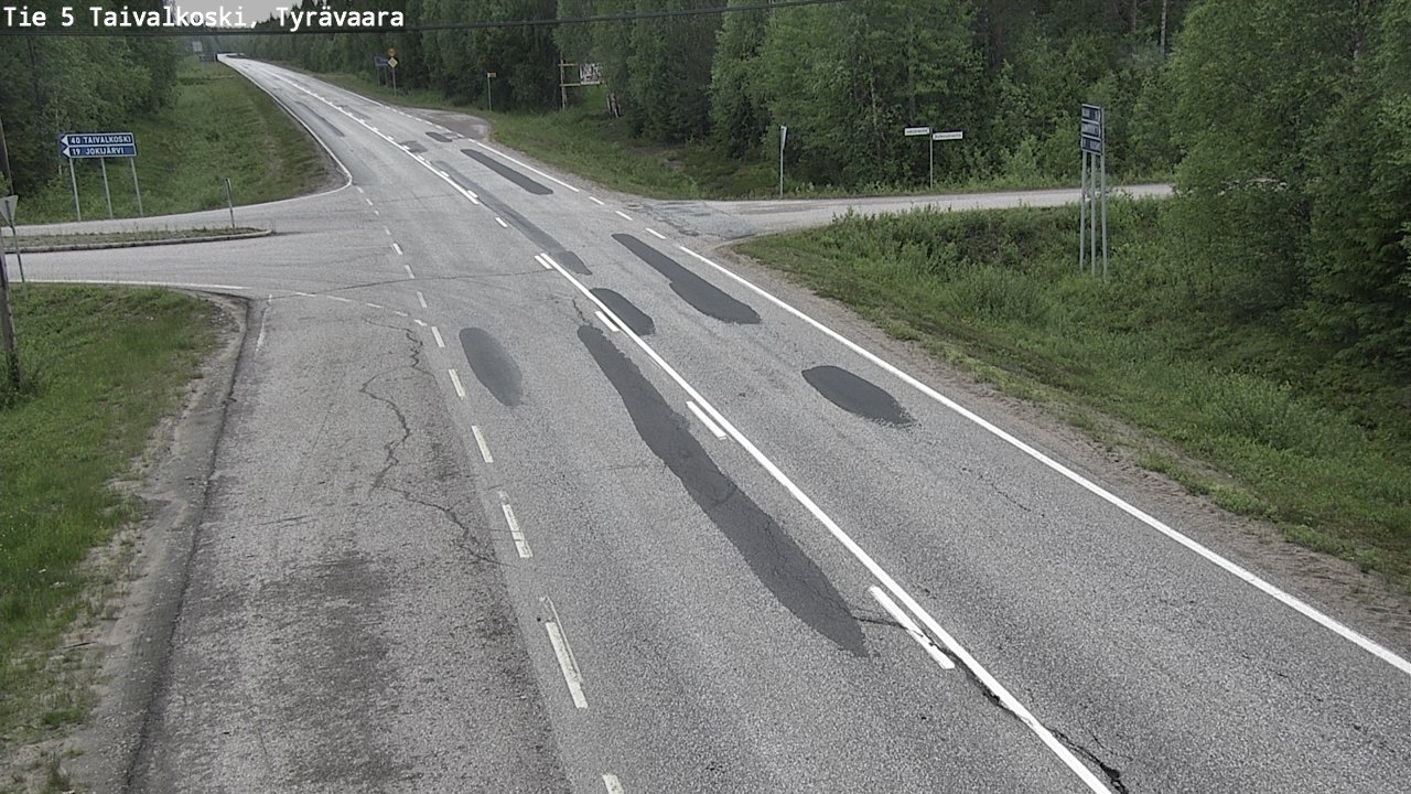 Weather Camera Image Väg 5 Taivalkoski, Tyrävaara, Taivalkoski, Pohjois-Pohjanmaa