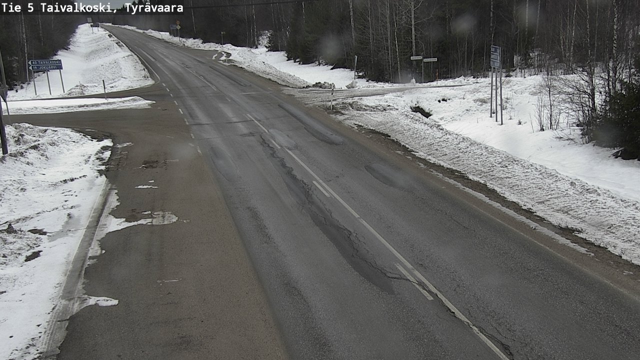Weather Camera Image Road 5 Taivalkoski, Tyrävaara, Taivalkoski, Pohjois-Pohjanmaa