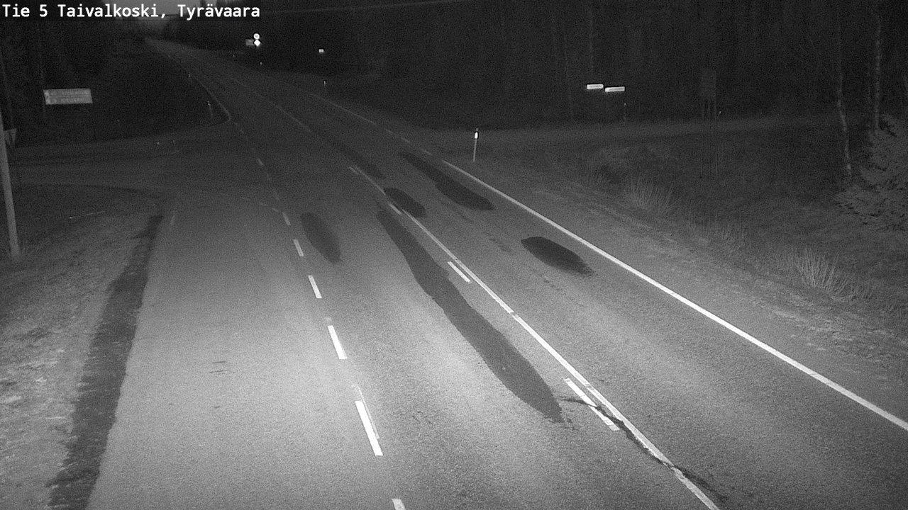 Weather Camera Image Road 5 Taivalkoski, Tyrävaara, Taivalkoski, Pohjois-Pohjanmaa