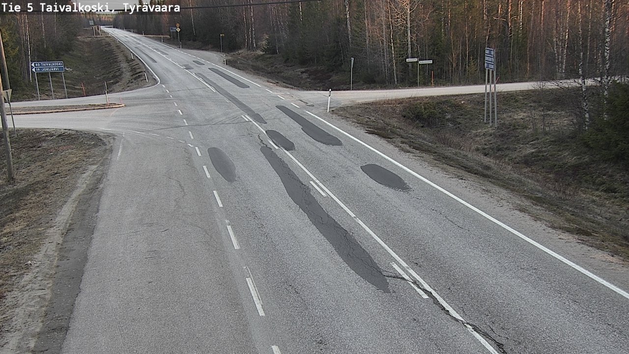 Weather Camera Image Road 5 Taivalkoski, Tyrävaara, Taivalkoski, Pohjois-Pohjanmaa