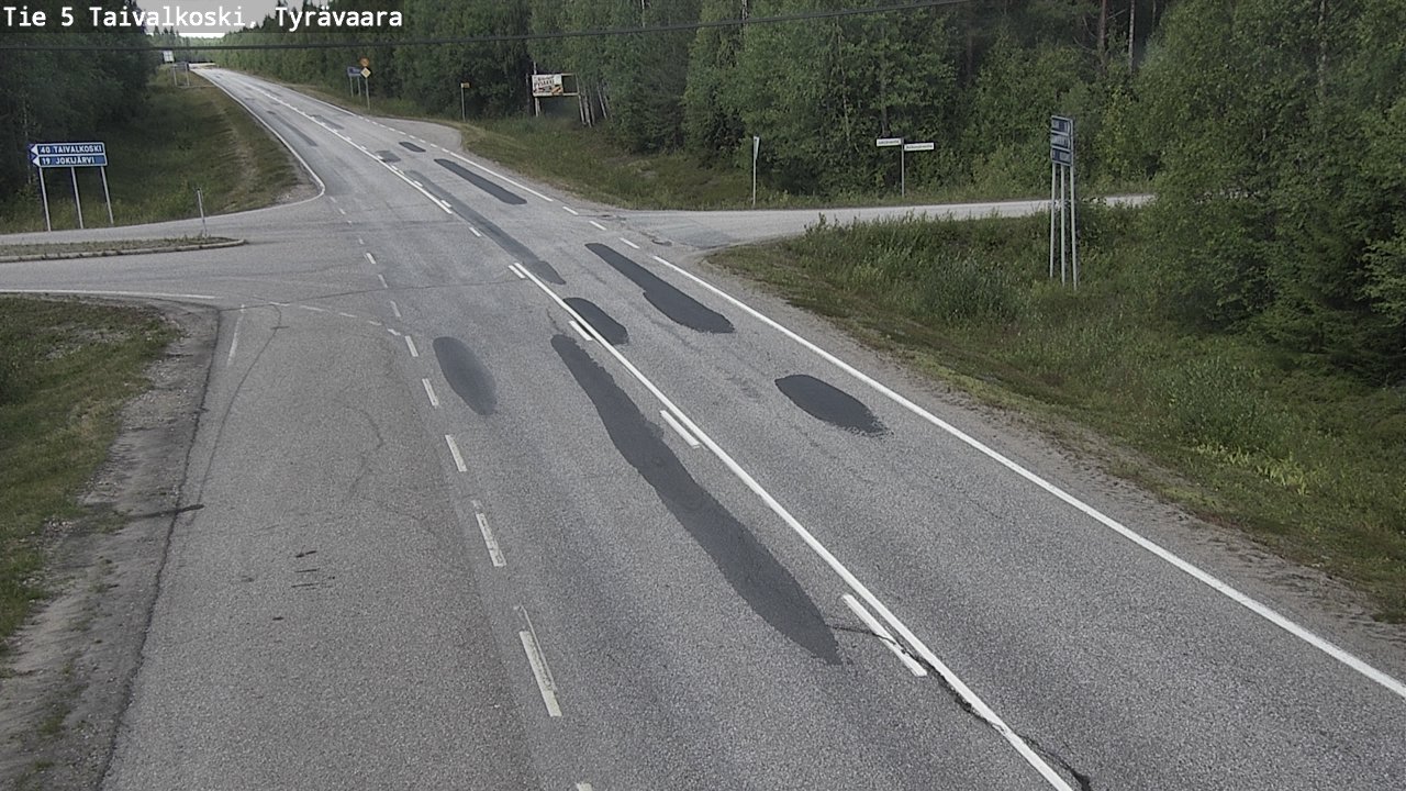 Weather Camera Image Väg 5 Taivalkoski, Tyrävaara, Taivalkoski, Pohjois-Pohjanmaa