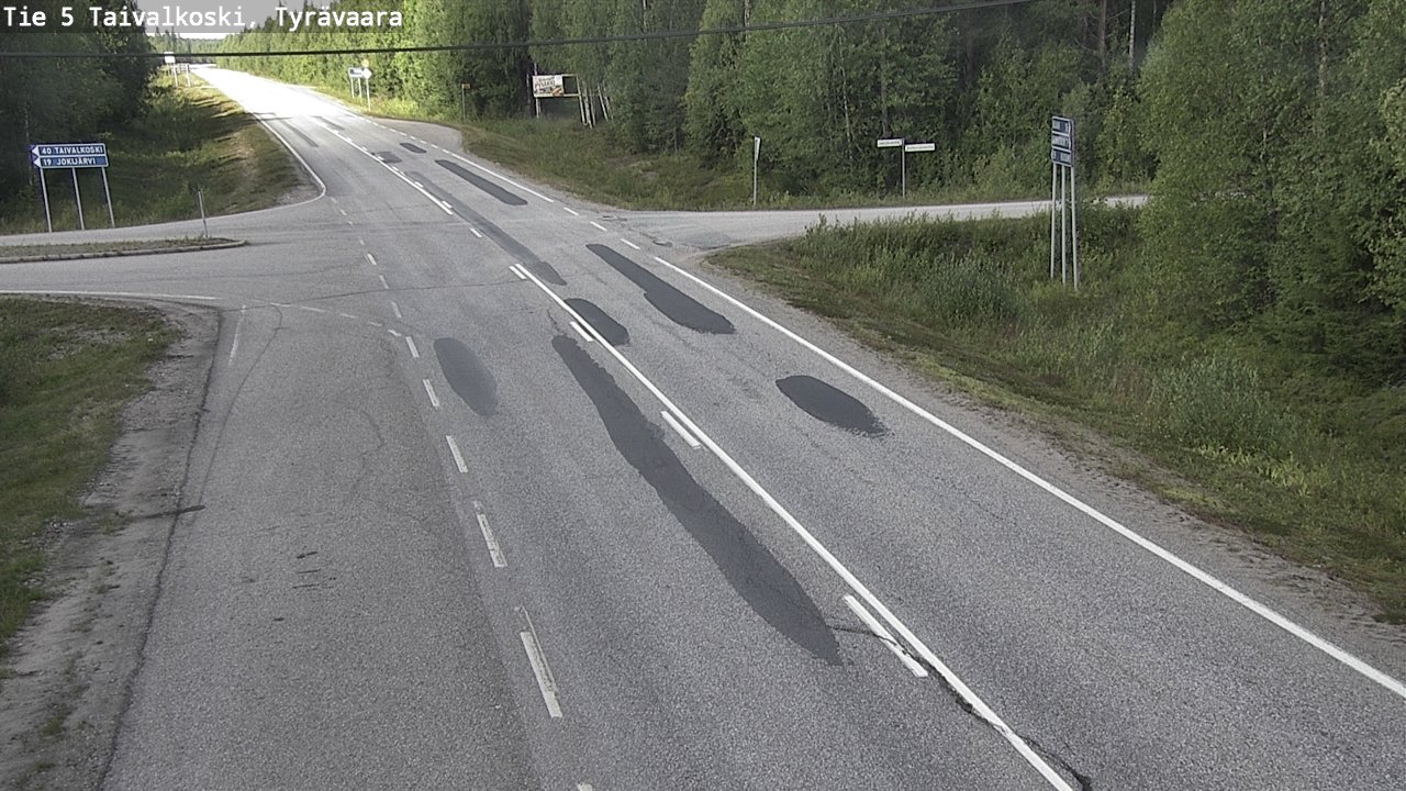 Weather Camera Image Väg 5 Taivalkoski, Tyrävaara, Taivalkoski, Pohjois-Pohjanmaa