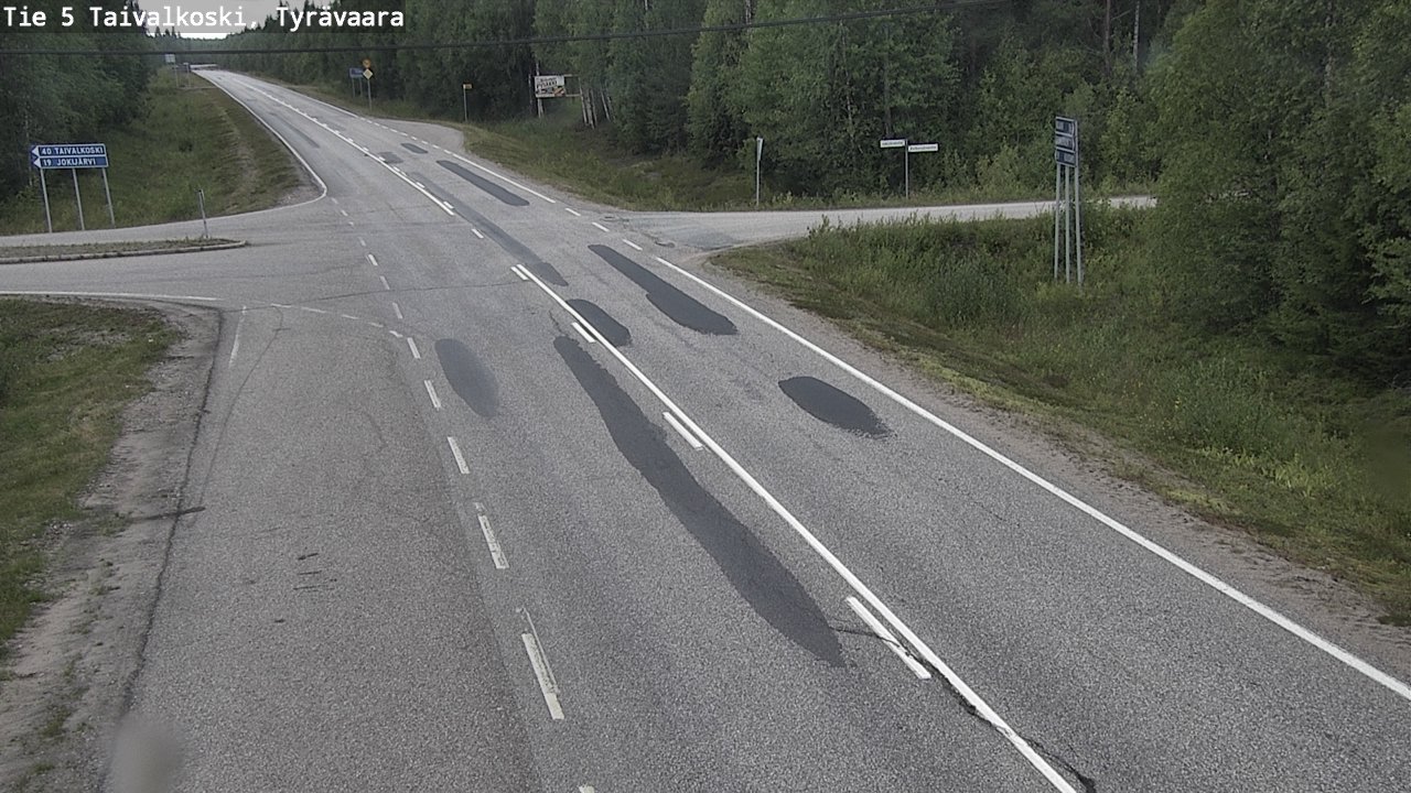 Weather Camera Image Väg 5 Taivalkoski, Tyrävaara, Taivalkoski, Pohjois-Pohjanmaa
