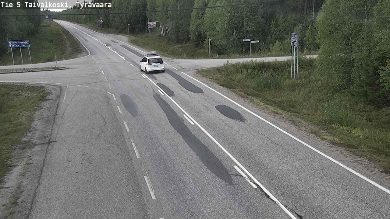 Weather Camera Image Väg 5 Taivalkoski, Tyrävaara, Taivalkoski, Pohjois-Pohjanmaa