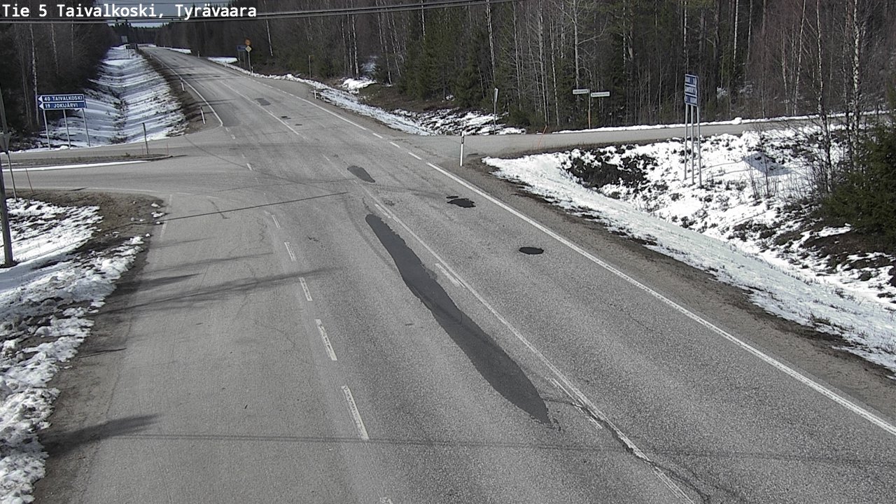 Weather Camera Image Road 5 Taivalkoski, Tyrävaara, Taivalkoski, Pohjois-Pohjanmaa