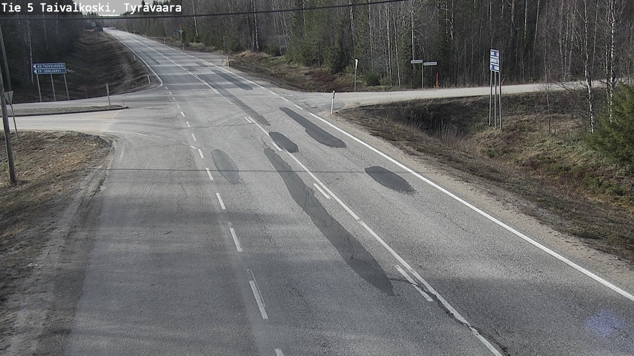Weather Camera Image Road 5 Taivalkoski, Tyrävaara, Taivalkoski, Pohjois-Pohjanmaa