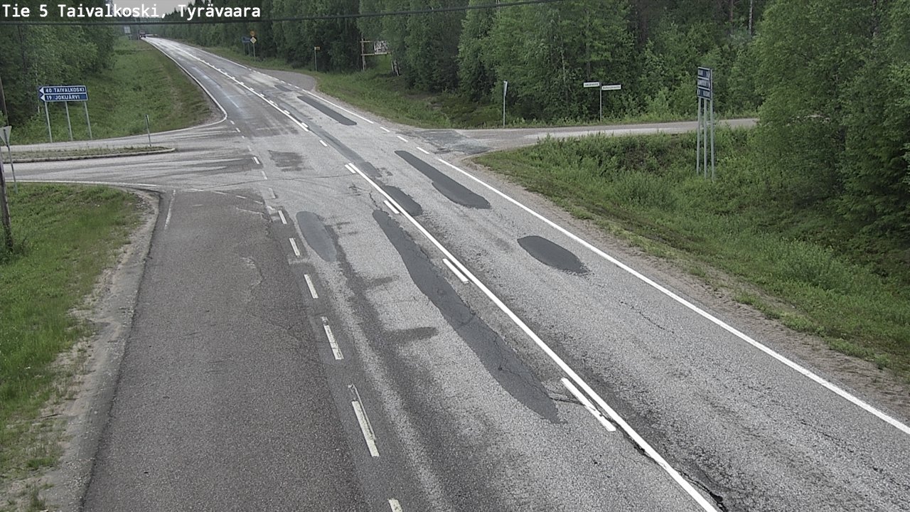 Weather Camera Image Road 5 Taivalkoski, Tyrävaara, Taivalkoski, Pohjois-Pohjanmaa