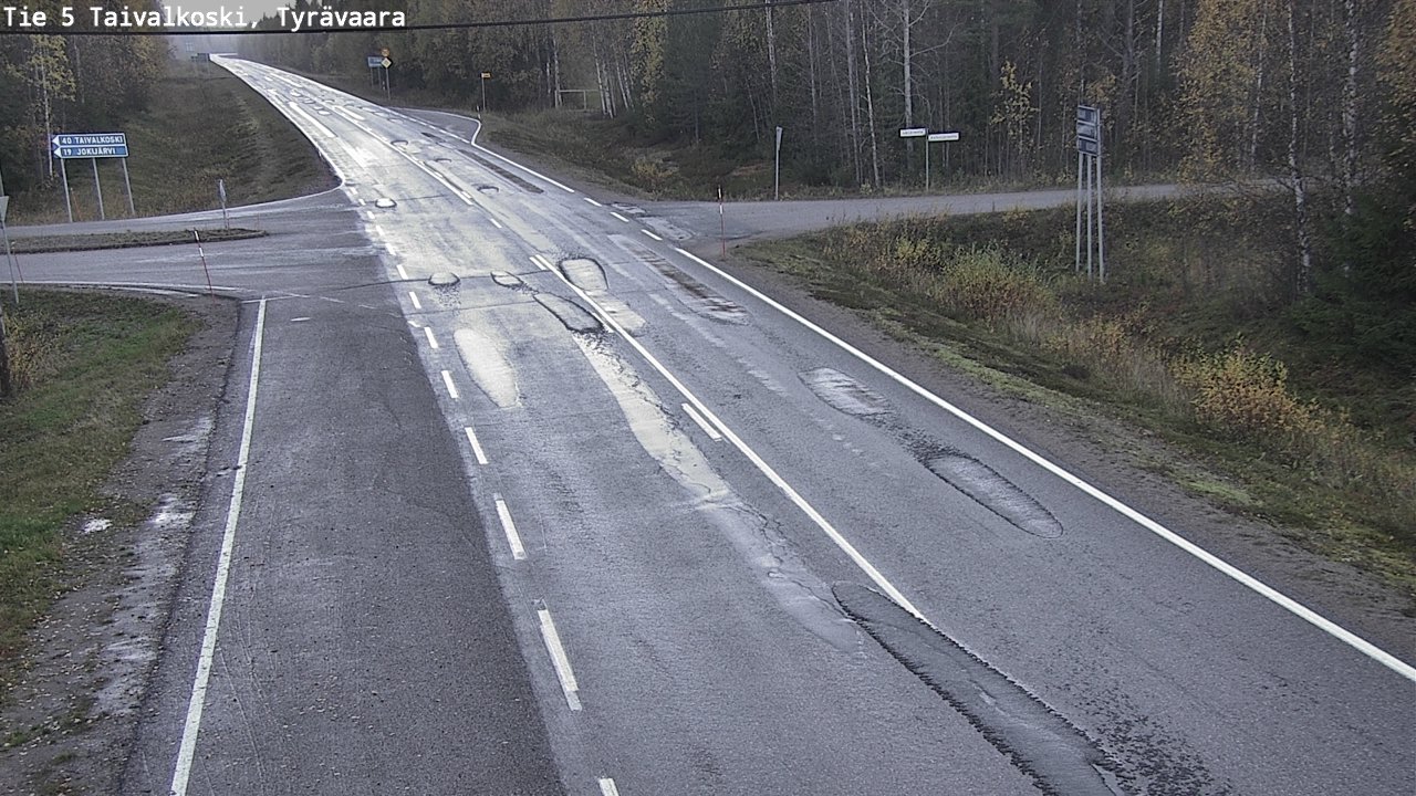 Weather Camera Image Väg 5 Taivalkoski, Tyrävaara, Taivalkoski, Pohjois-Pohjanmaa