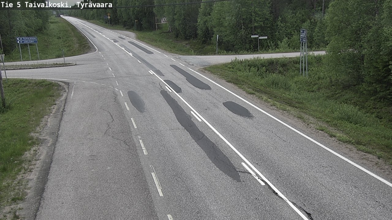Weather Camera Image Väg 5 Taivalkoski, Tyrävaara, Taivalkoski, Pohjois-Pohjanmaa