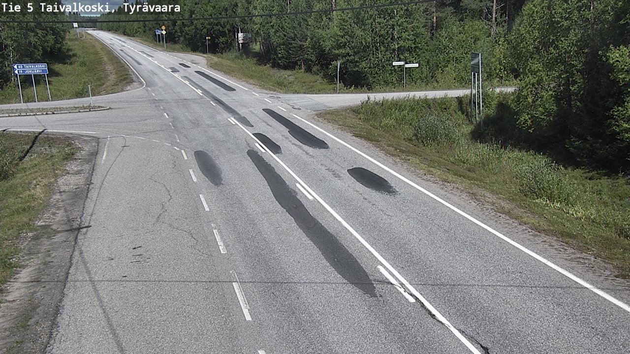 Weather Camera Image Road 5 Taivalkoski, Tyrävaara, Taivalkoski, Pohjois-Pohjanmaa