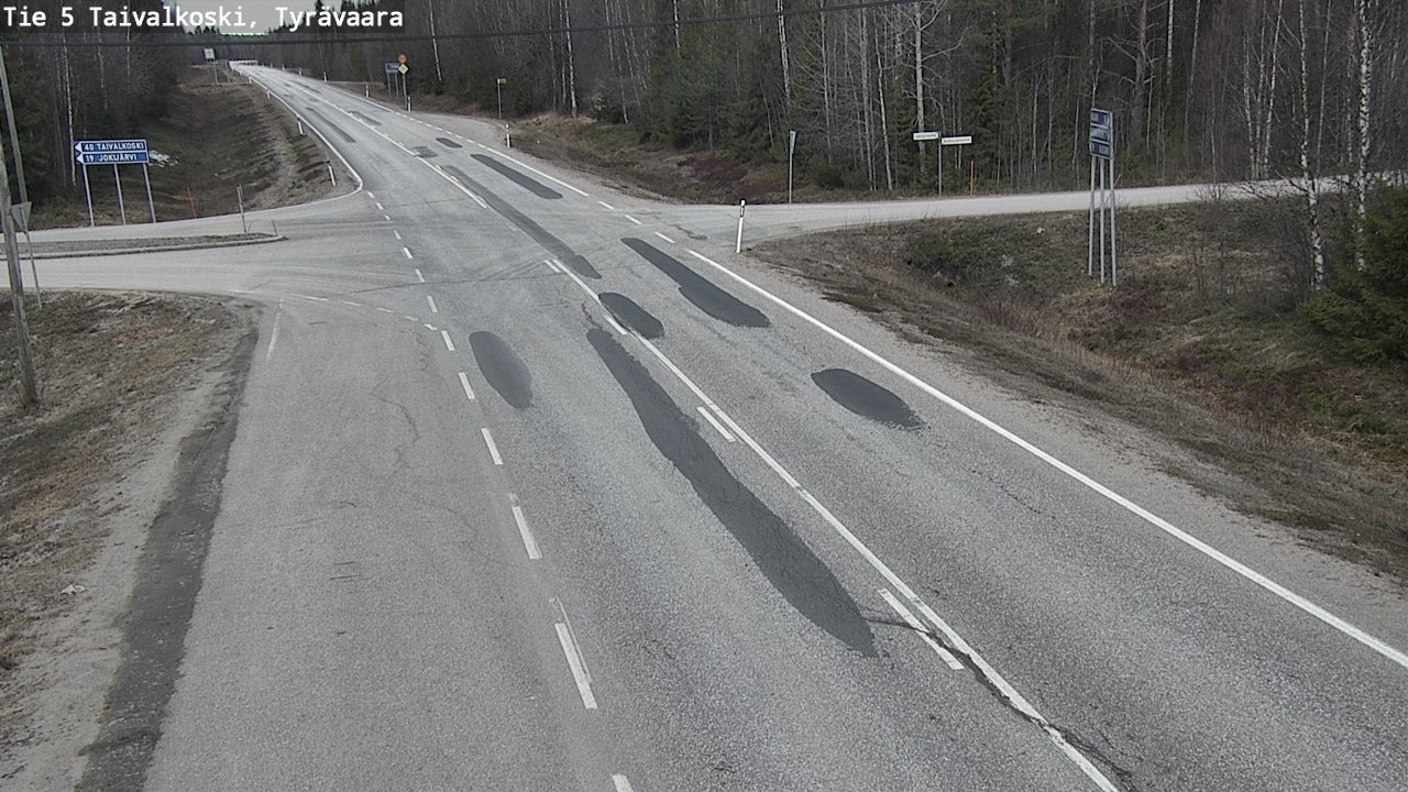 Weather Camera Image Road 5 Taivalkoski, Tyrävaara, Taivalkoski, Pohjois-Pohjanmaa