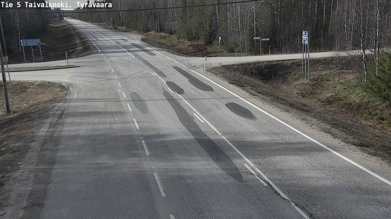 Weather Camera Image Road 5 Taivalkoski, Tyrävaara, Taivalkoski, Pohjois-Pohjanmaa