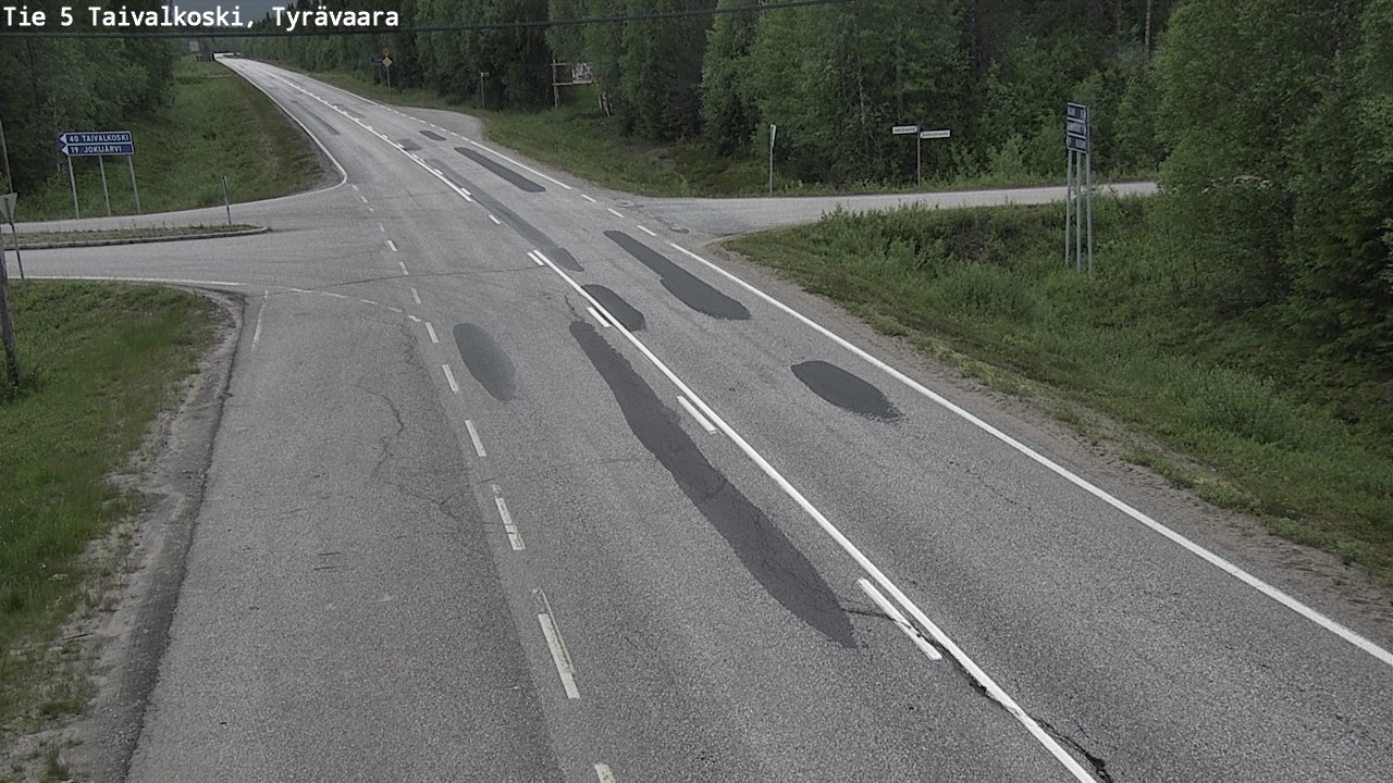 Weather Camera Image Road 5 Taivalkoski, Tyrävaara, Taivalkoski, Pohjois-Pohjanmaa