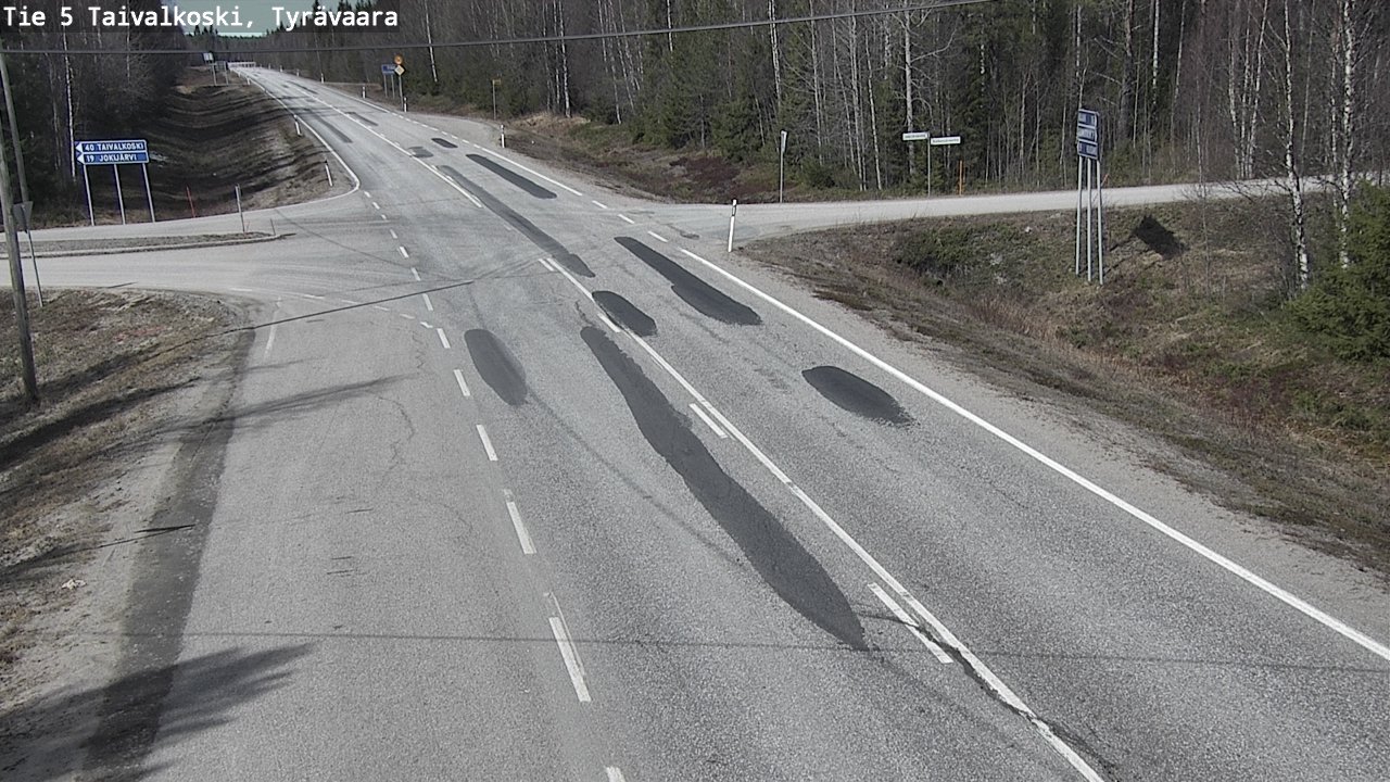 Weather Camera Image Road 5 Taivalkoski, Tyrävaara, Taivalkoski, Pohjois-Pohjanmaa