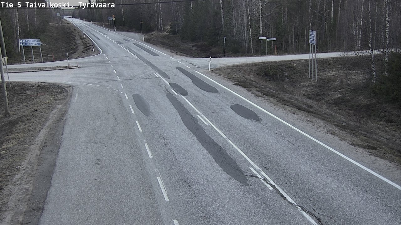 Weather Camera Image Road 5 Taivalkoski, Tyrävaara, Taivalkoski, Pohjois-Pohjanmaa