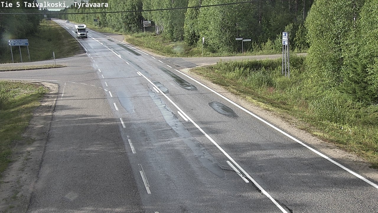 Weather Camera Image Väg 5 Taivalkoski, Tyrävaara, Taivalkoski, Pohjois-Pohjanmaa