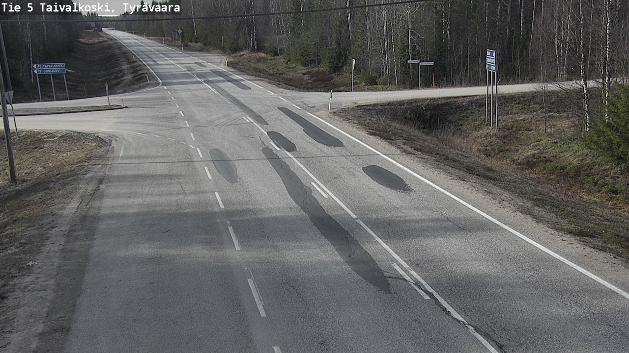 Weather Camera Image Road 5 Taivalkoski, Tyrävaara, Taivalkoski, Pohjois-Pohjanmaa