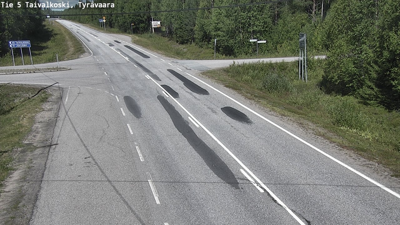 Weather Camera Image Road 5 Taivalkoski, Tyrävaara, Taivalkoski, Pohjois-Pohjanmaa