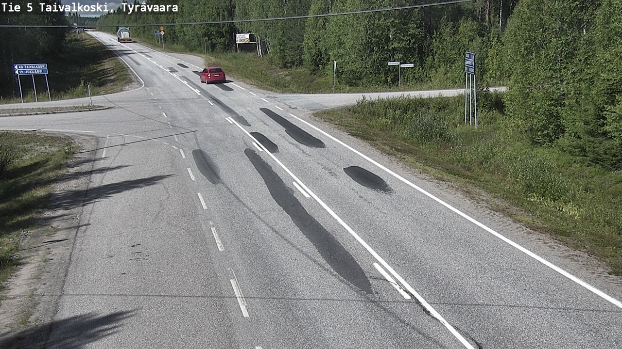 Weather Camera Image Väg 5 Taivalkoski, Tyrävaara, Taivalkoski, Pohjois-Pohjanmaa