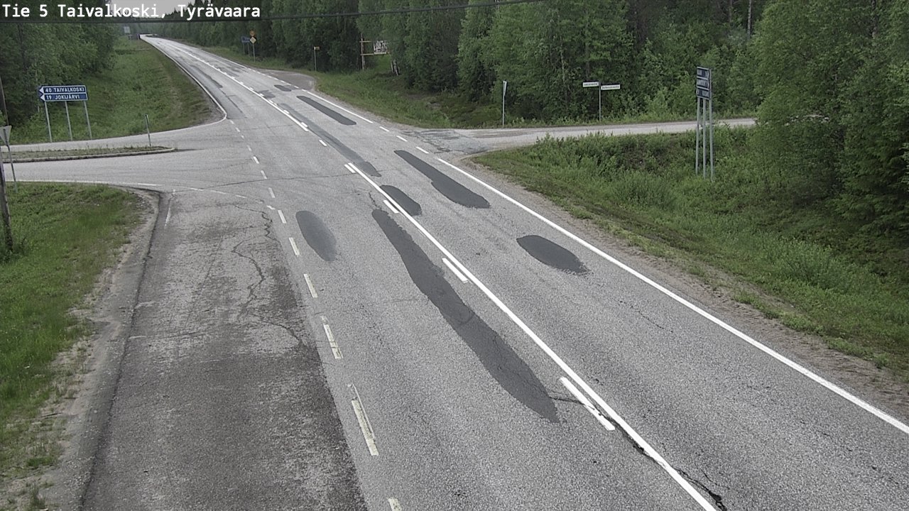 Weather Camera Image Väg 5 Taivalkoski, Tyrävaara, Taivalkoski, Pohjois-Pohjanmaa