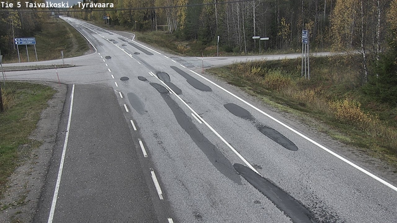 Weather Camera Image Väg 5 Taivalkoski, Tyrävaara, Taivalkoski, Pohjois-Pohjanmaa
