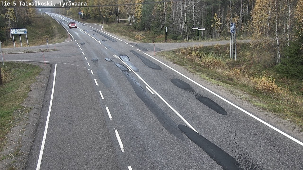Weather Camera Image Väg 5 Taivalkoski, Tyrävaara, Taivalkoski, Pohjois-Pohjanmaa