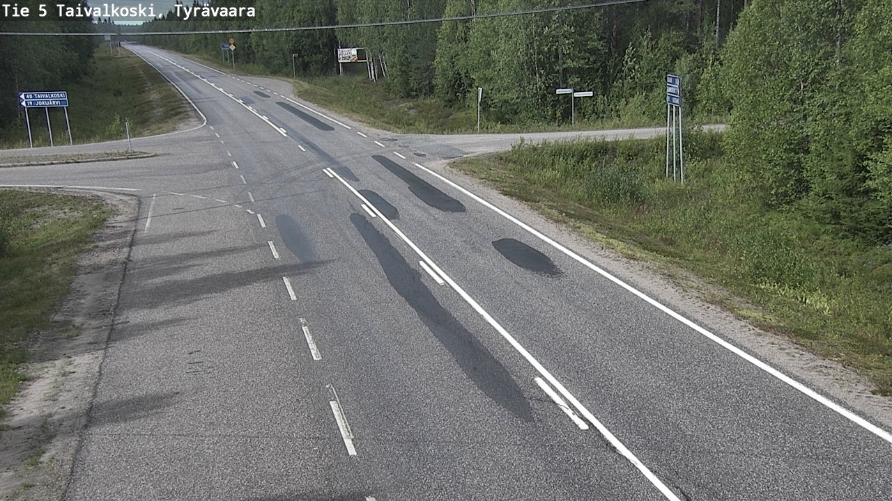 Weather Camera Image Väg 5 Taivalkoski, Tyrävaara, Taivalkoski, Pohjois-Pohjanmaa
