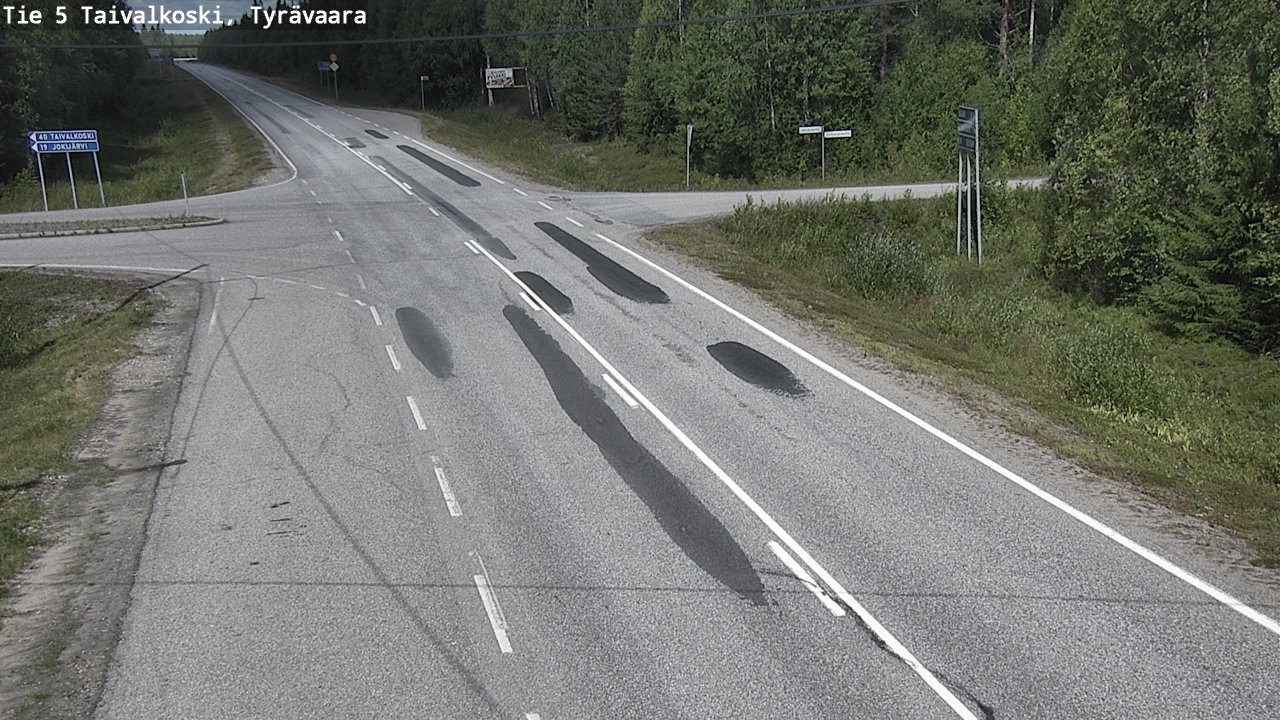 Weather Camera Image Road 5 Taivalkoski, Tyrävaara, Taivalkoski, Pohjois-Pohjanmaa
