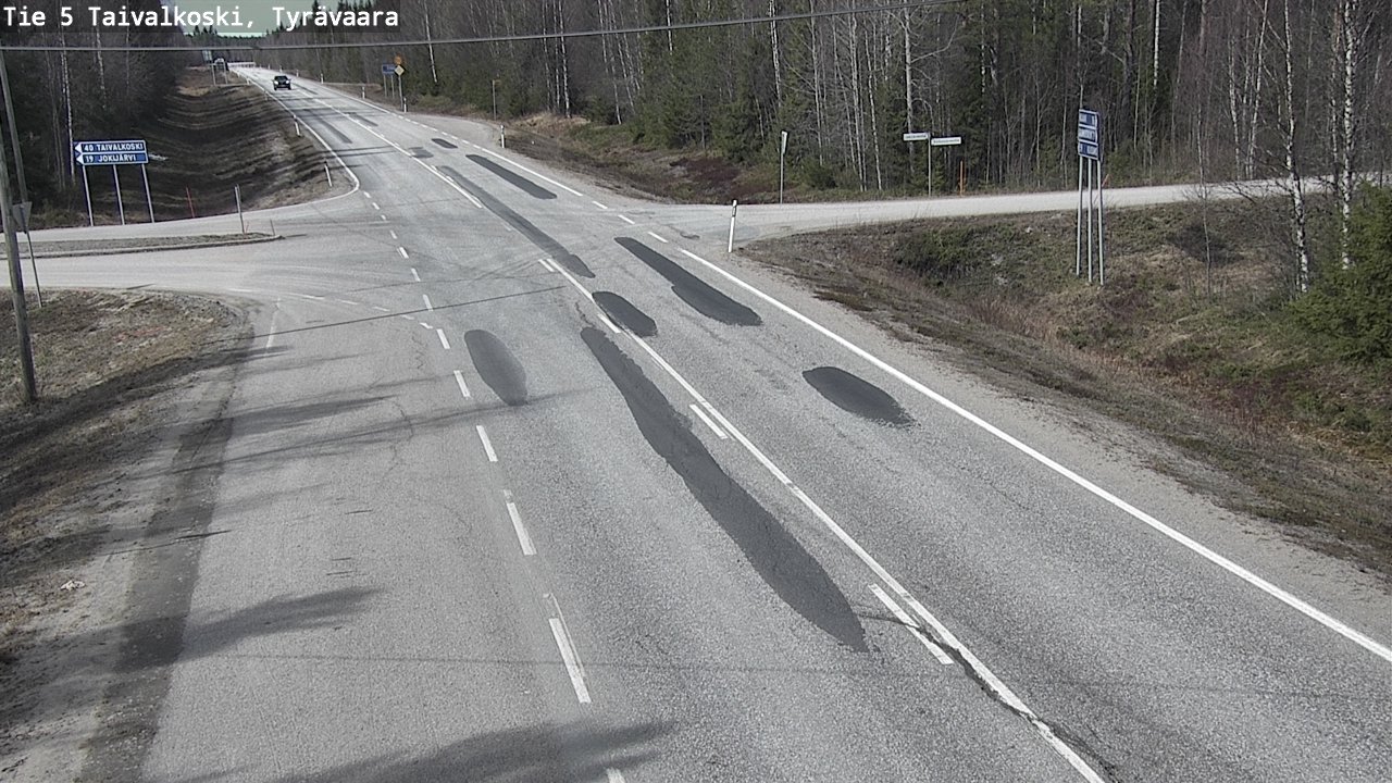 Weather Camera Image Road 5 Taivalkoski, Tyrävaara, Taivalkoski, Pohjois-Pohjanmaa