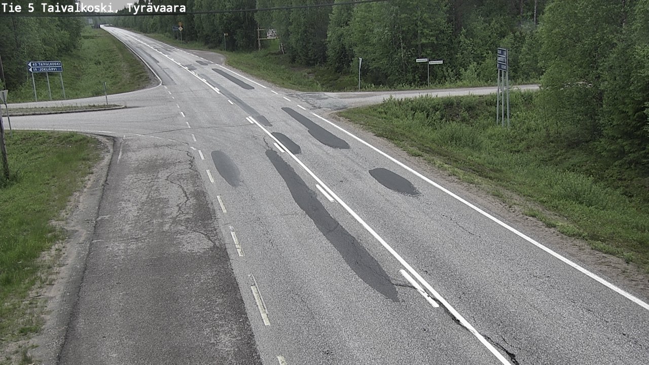Weather Camera Image Väg 5 Taivalkoski, Tyrävaara, Taivalkoski, Pohjois-Pohjanmaa
