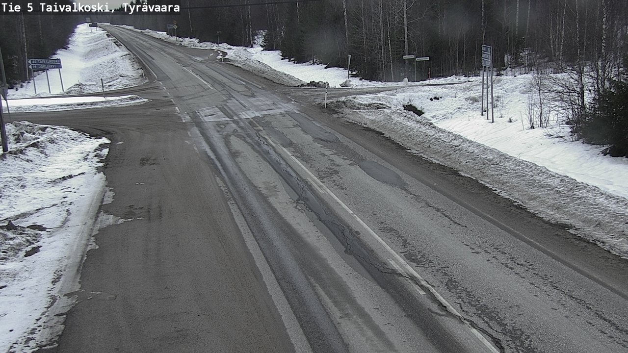 Weather Camera Image Väg 5 Taivalkoski, Tyrävaara, Taivalkoski, Pohjois-Pohjanmaa