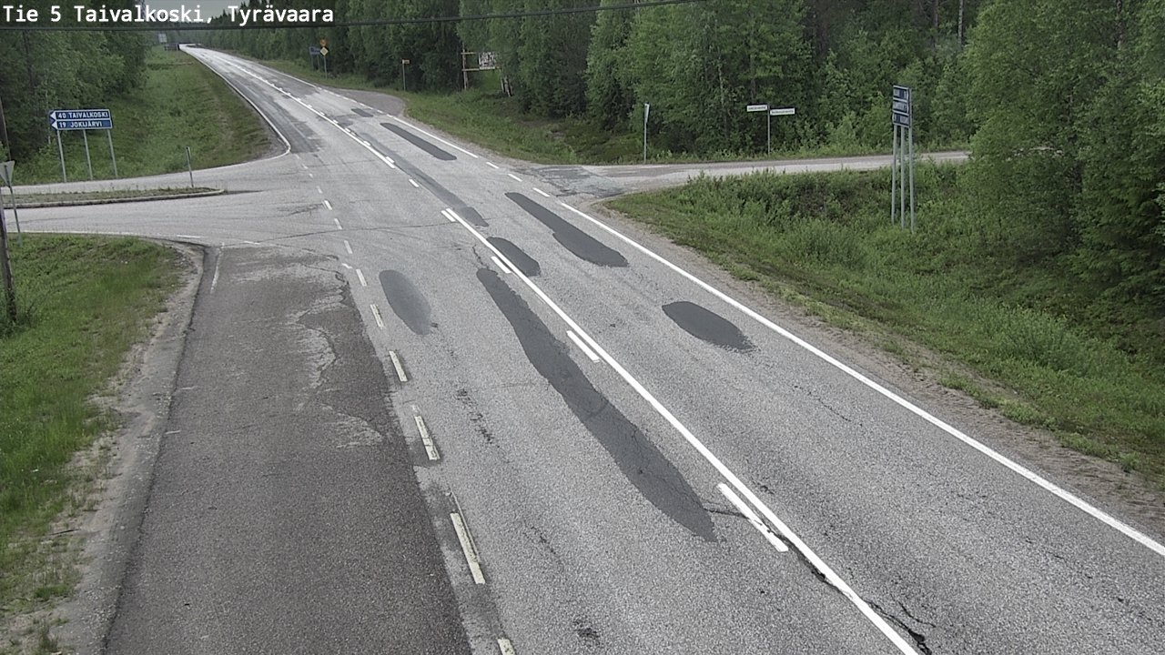 Weather Camera Image Väg 5 Taivalkoski, Tyrävaara, Taivalkoski, Pohjois-Pohjanmaa