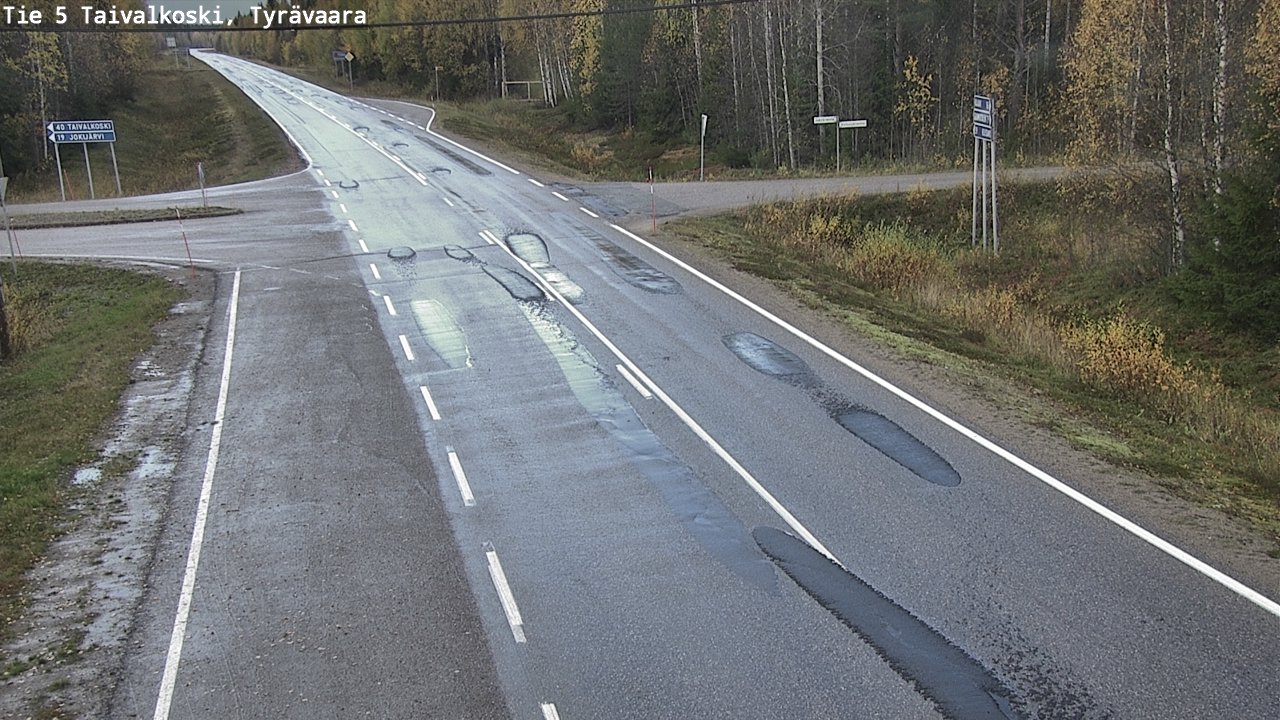 Weather Camera Image Väg 5 Taivalkoski, Tyrävaara, Taivalkoski, Pohjois-Pohjanmaa