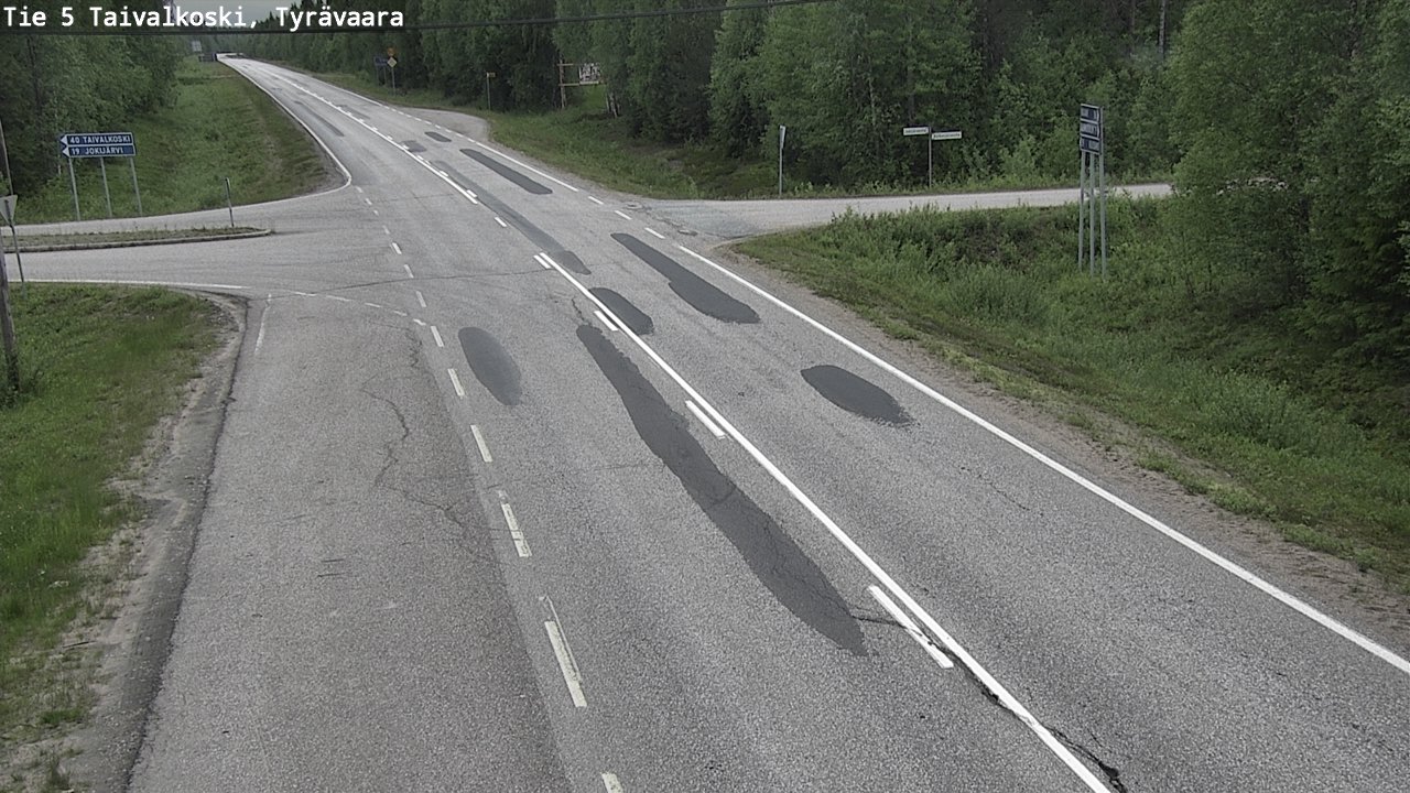 Weather Camera Image Väg 5 Taivalkoski, Tyrävaara, Taivalkoski, Pohjois-Pohjanmaa