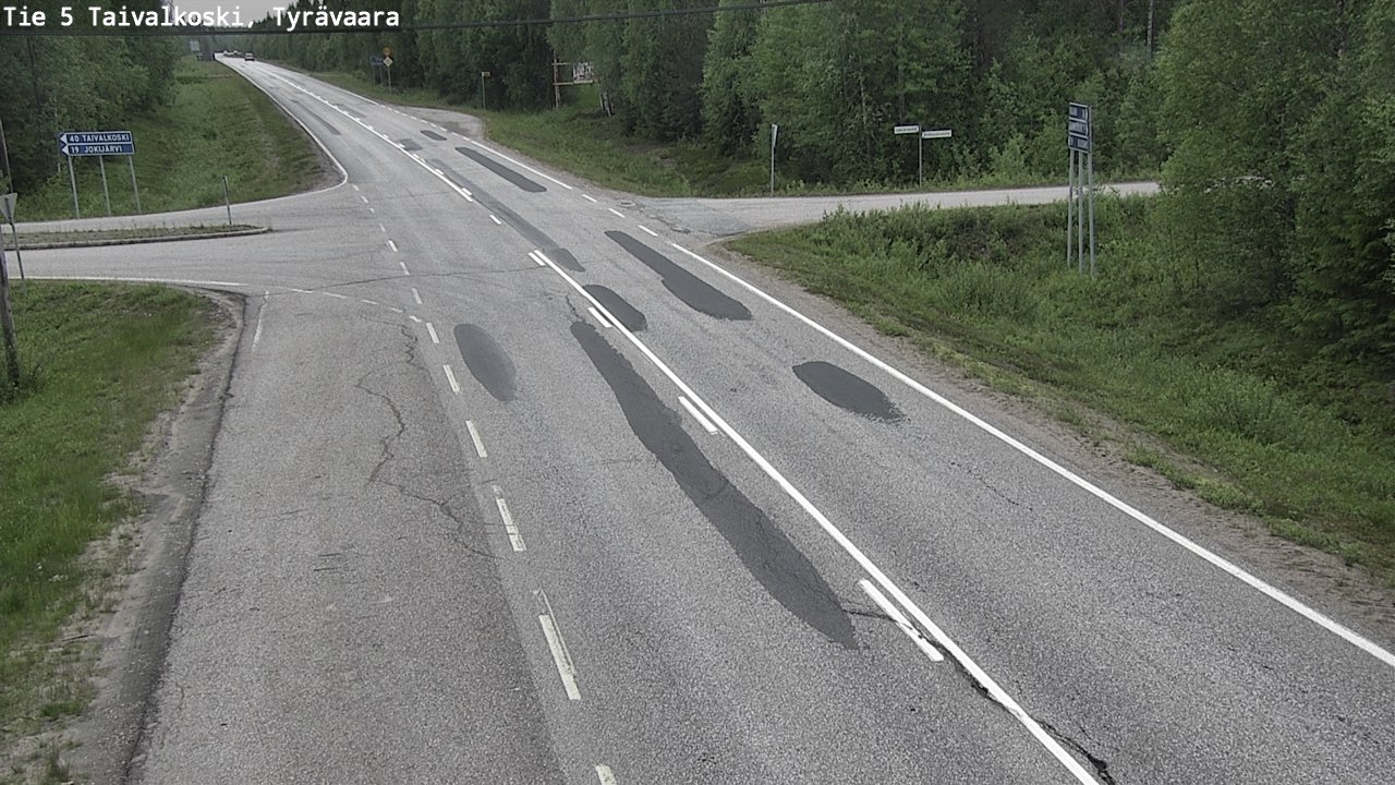 Weather Camera Image Väg 5 Taivalkoski, Tyrävaara, Taivalkoski, Pohjois-Pohjanmaa