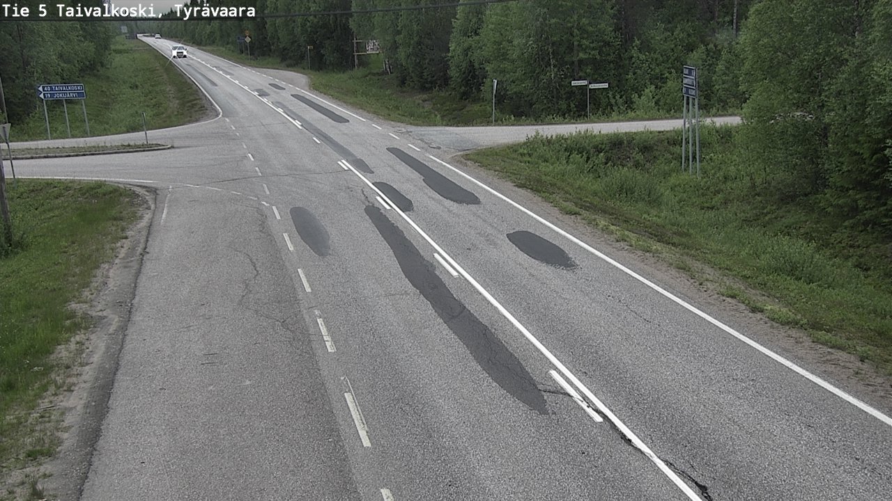Weather Camera Image Road 5 Taivalkoski, Tyrävaara, Taivalkoski, Pohjois-Pohjanmaa