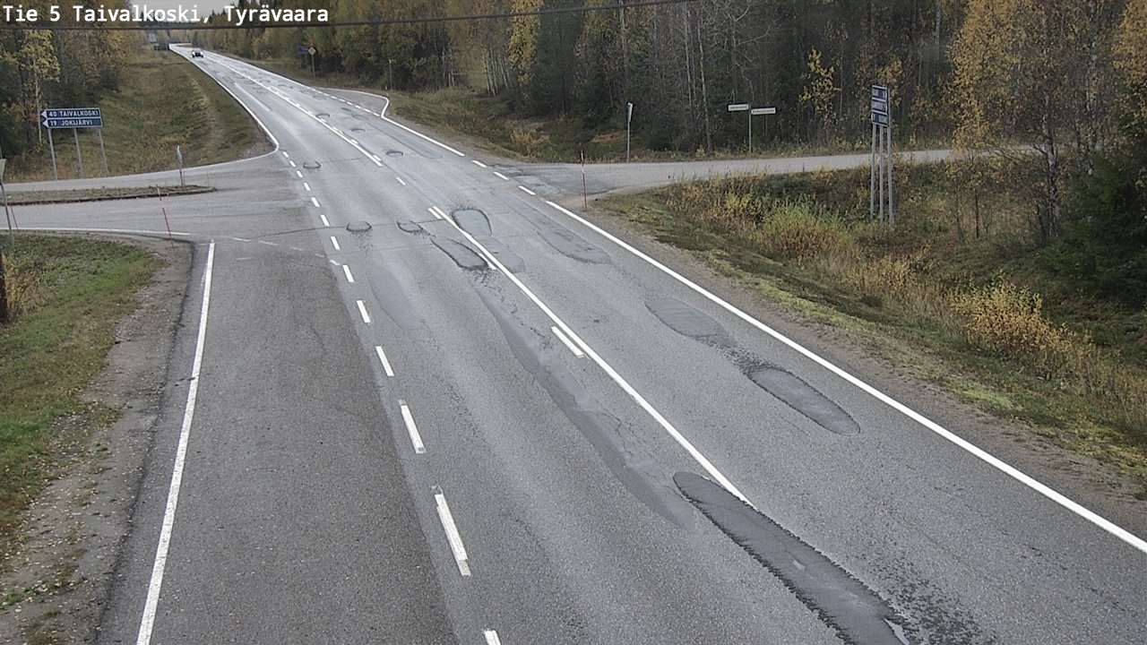 Weather Camera Image Väg 5 Taivalkoski, Tyrävaara, Taivalkoski, Pohjois-Pohjanmaa