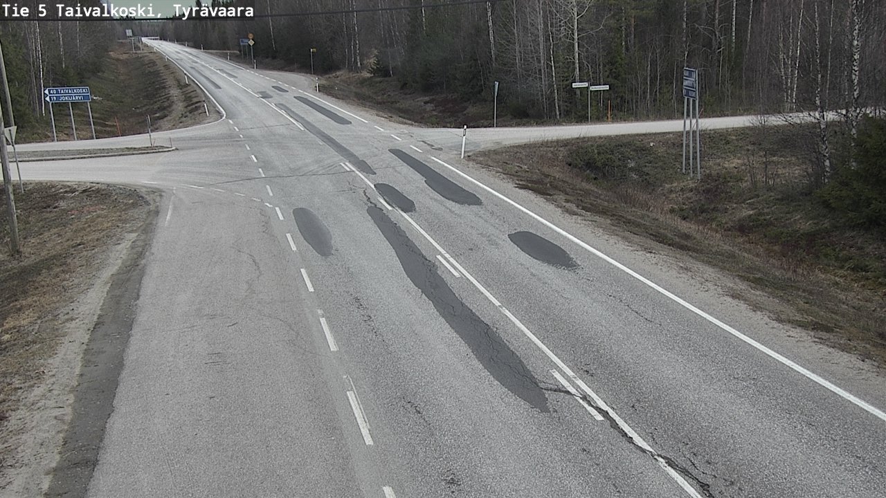 Weather Camera Image Road 5 Taivalkoski, Tyrävaara, Taivalkoski, Pohjois-Pohjanmaa
