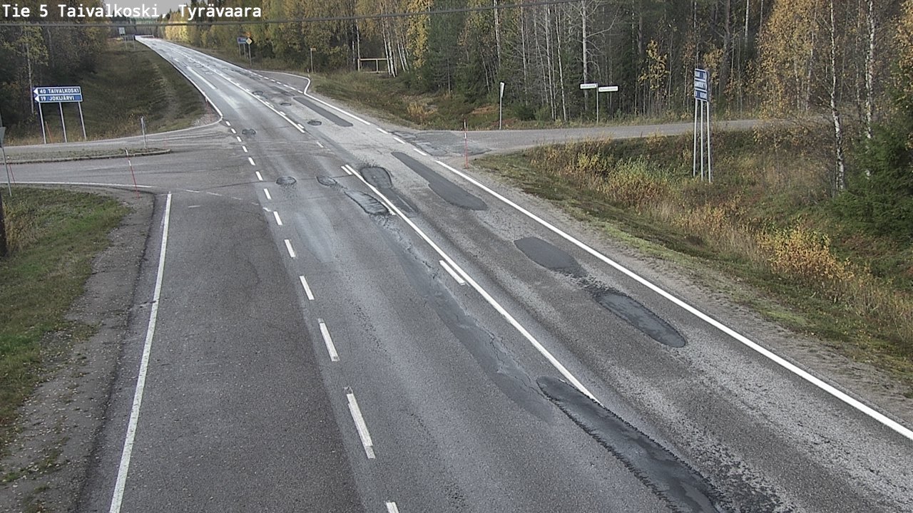 Weather Camera Image Väg 5 Taivalkoski, Tyrävaara, Taivalkoski, Pohjois-Pohjanmaa