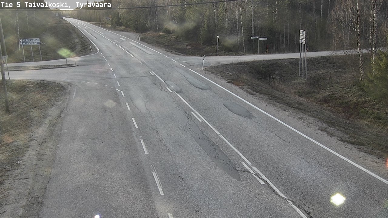 Weather Camera Image Road 5 Taivalkoski, Tyrävaara, Taivalkoski, Pohjois-Pohjanmaa