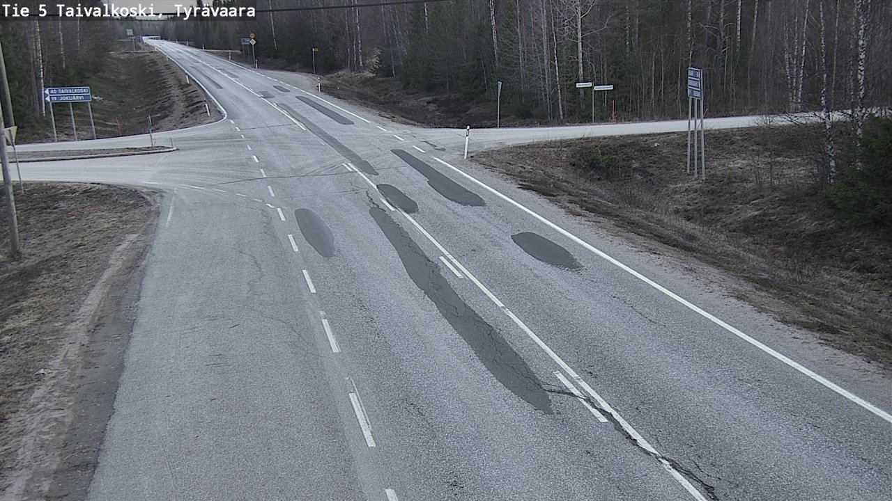 Weather Camera Image Road 5 Taivalkoski, Tyrävaara, Taivalkoski, Pohjois-Pohjanmaa