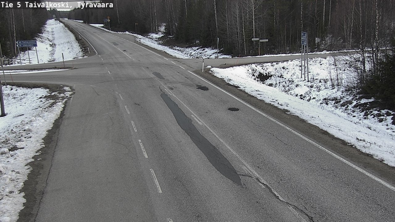 Weather Camera Image Road 5 Taivalkoski, Tyrävaara, Taivalkoski, Pohjois-Pohjanmaa