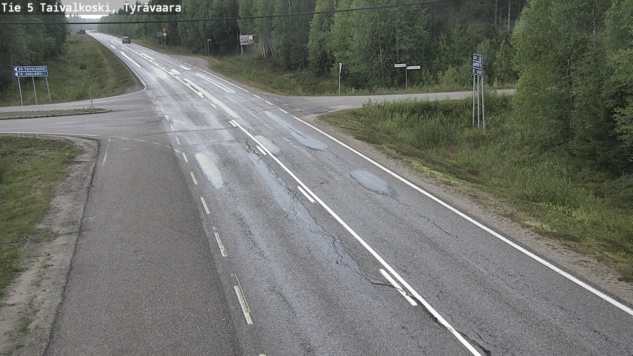 Weather Camera Image Väg 5 Taivalkoski, Tyrävaara, Taivalkoski, Pohjois-Pohjanmaa