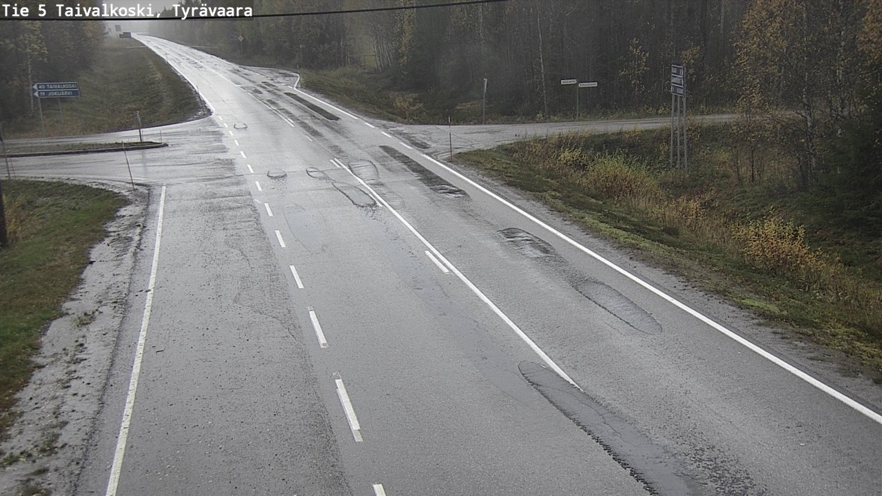 Weather Camera Image Väg 5 Taivalkoski, Tyrävaara, Taivalkoski, Pohjois-Pohjanmaa