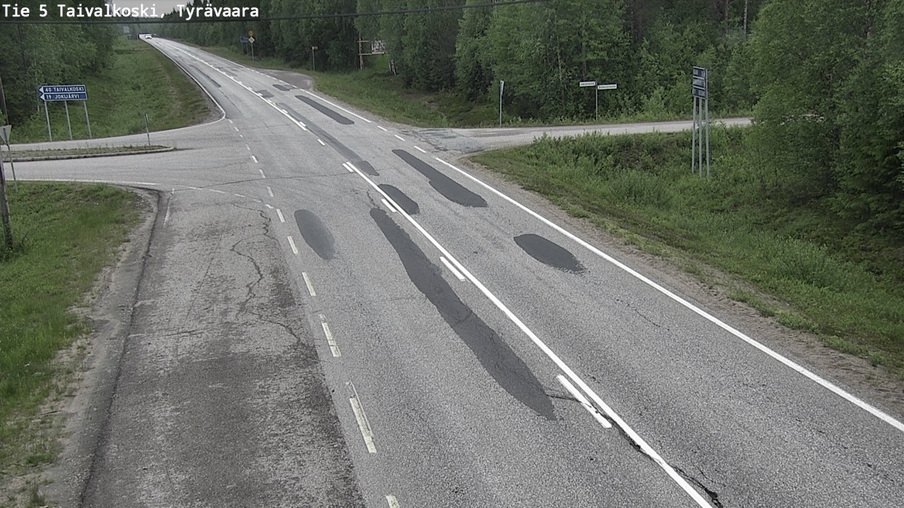 Weather Camera Image Väg 5 Taivalkoski, Tyrävaara, Taivalkoski, Pohjois-Pohjanmaa