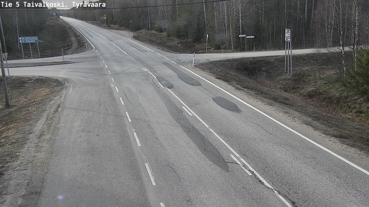 Weather Camera Image Road 5 Taivalkoski, Tyrävaara, Taivalkoski, Pohjois-Pohjanmaa